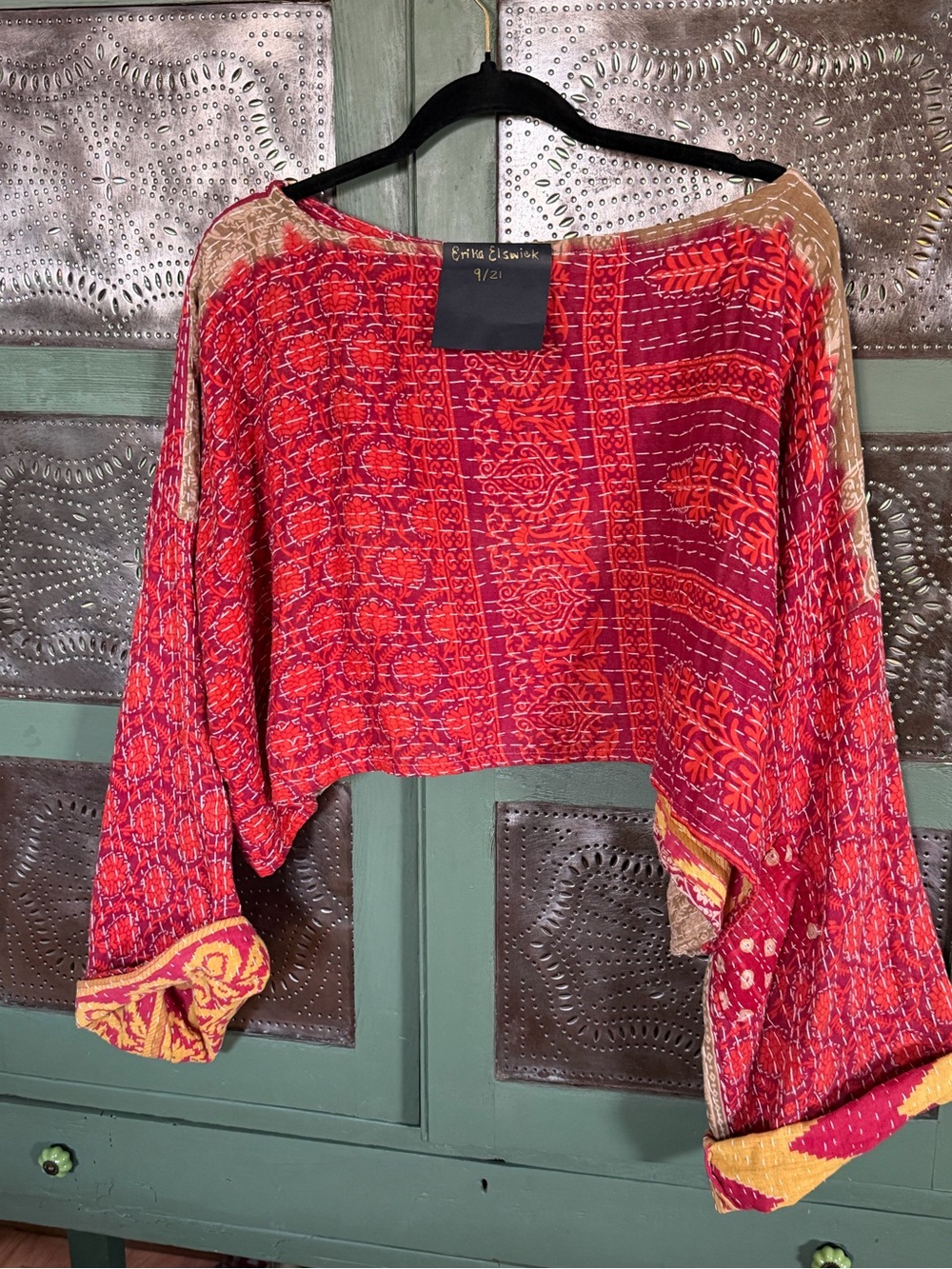 Abundance Crop top, Kantha stitched